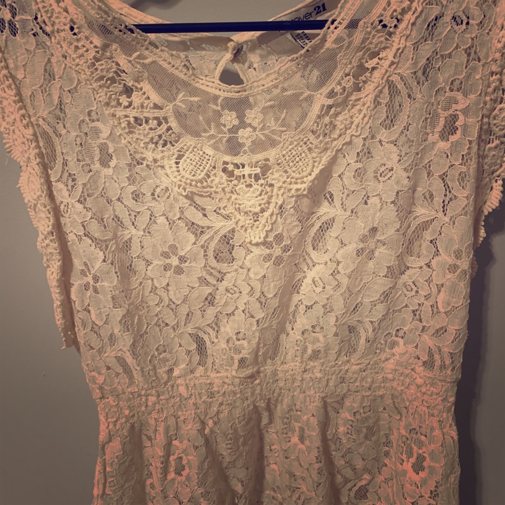 Cream lace top
